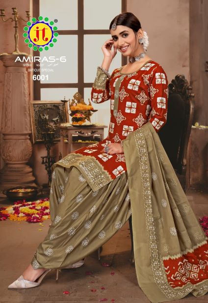 JT Amiras Vol-6 Cotton Designer Patiyala Dress Material